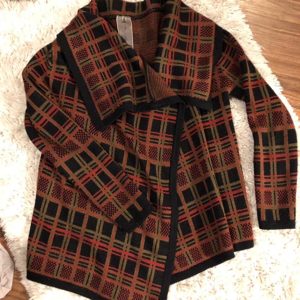 Cute plaid wrap sweater